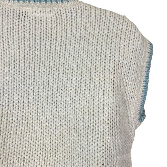 Exclusive Imports Hand Knit Womens Vintage Pink Blue Chunky Cable Knit Sweater S - Picture 12 of 16